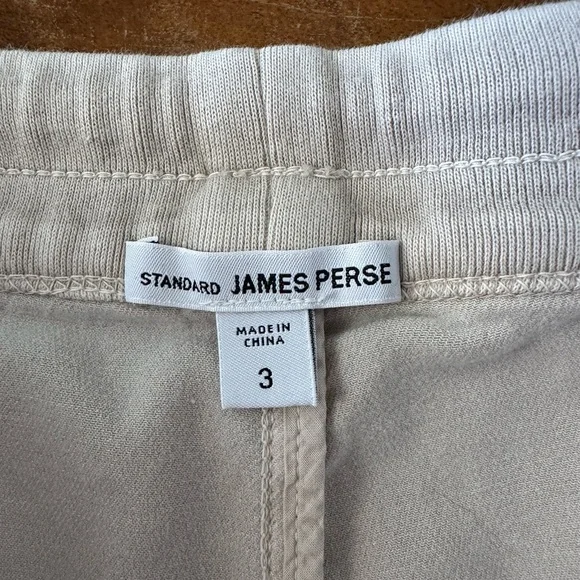 James Perse soft drape Casual Drawstring Jogger Pants - Light Beige size 3 Large